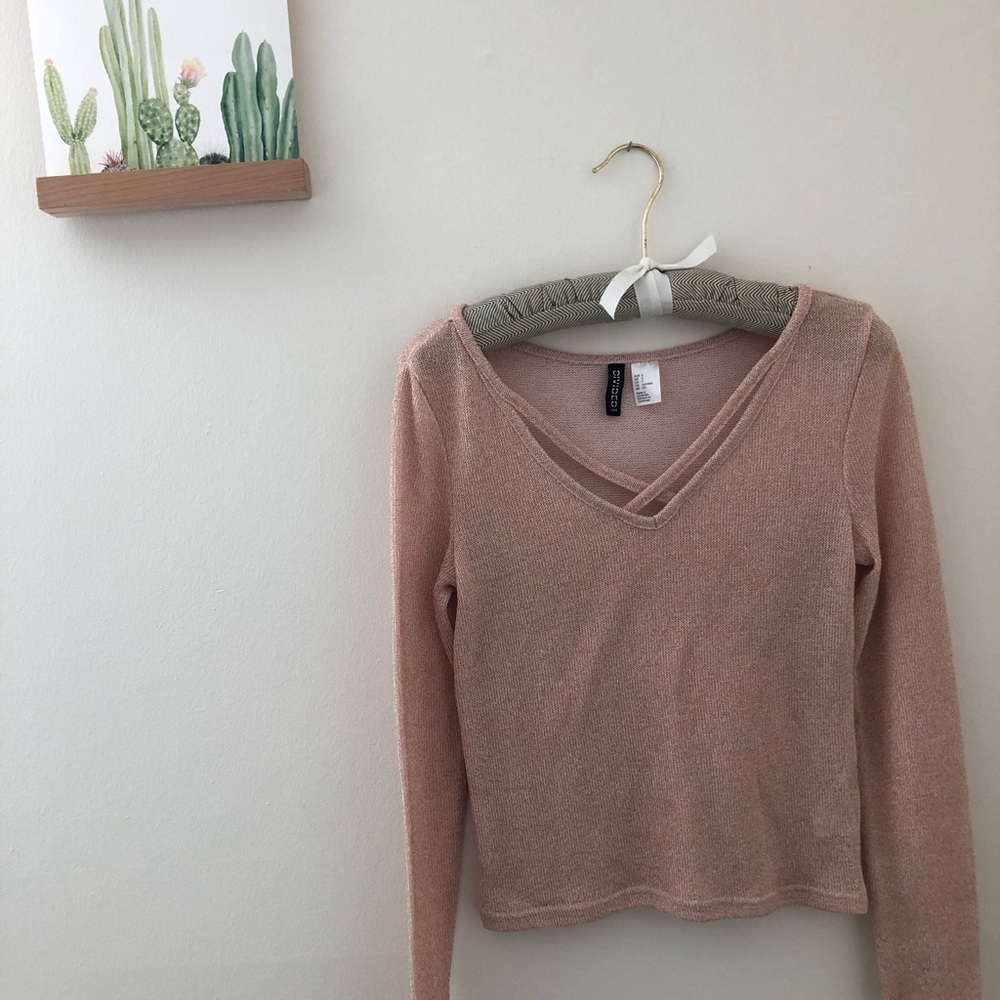 H&M pink and gold blouse